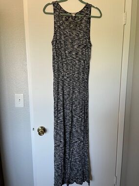 Merona Black & Gray Space-Dye Sleeveless Maxi Dress